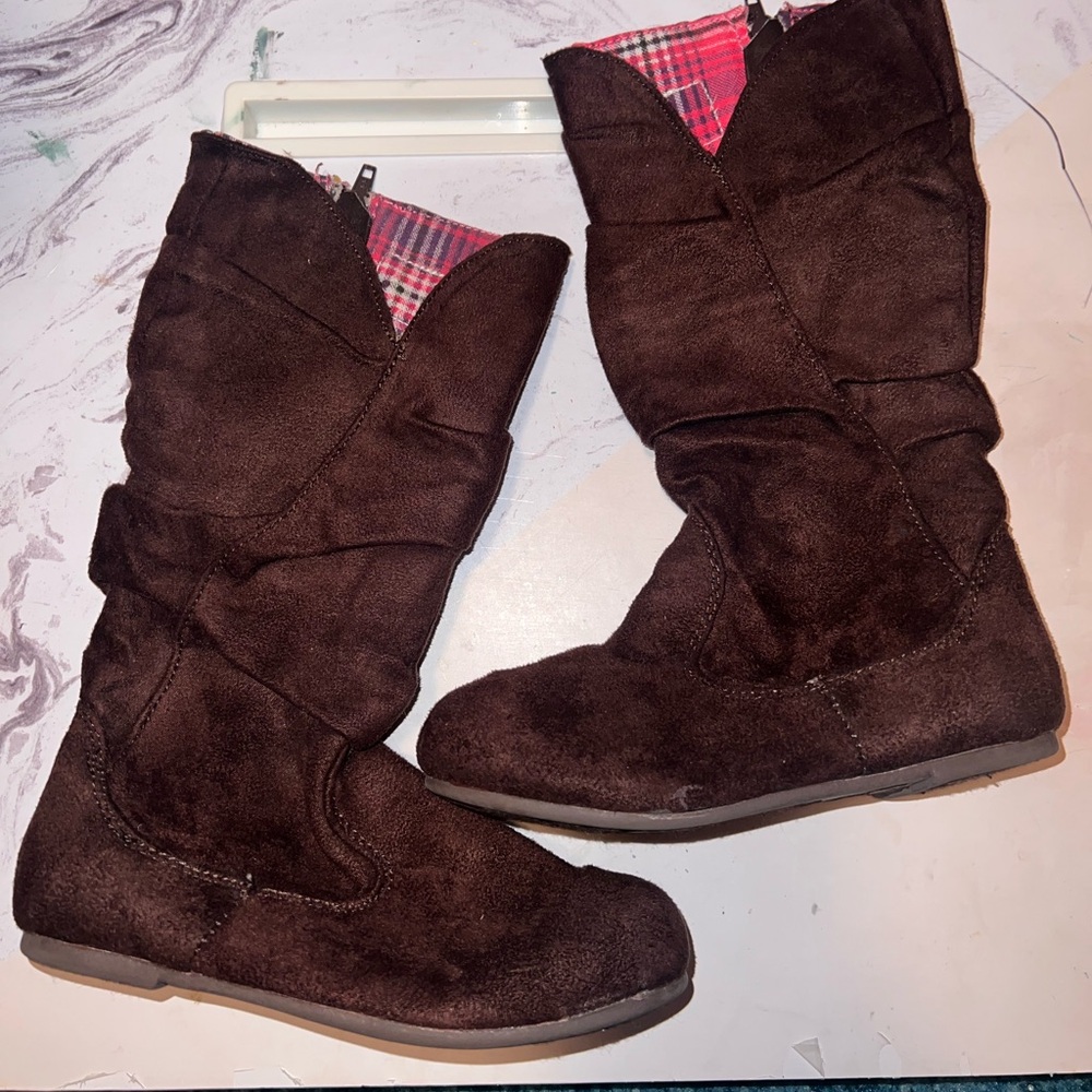 Brown tall boots